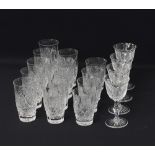 A collection of Bohemian cut crystal glasses