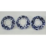 Flow blue ceramic soup plates