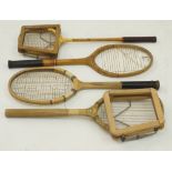 Vintage wooden tennis rackets