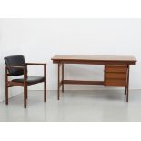 Teak desk and chair