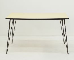 Yellow and black Formica kitchen Table