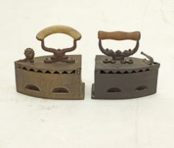 A pair of old cast irons