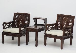 Chinese style open armchairs