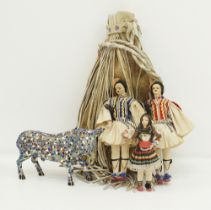 A collection of vintage Greek dolls