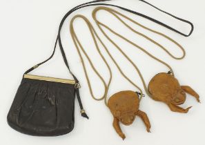 Two Frog skin purses