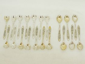 A Cypriot set of sweetmeat spoons and forks