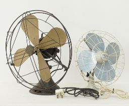 Two vintage table fans