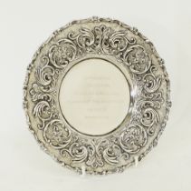 A Cypriot round silver dish