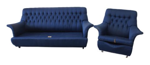 Vintage G-Plan three seater couch and an armchair