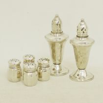 A set of American silver salt and pepper shakers