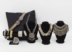 A collection of Middle Eastern Bedouin jewelry