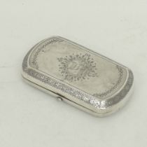 A Russian silver cigarette box