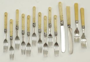 Collection of silver plated dessert cutlery