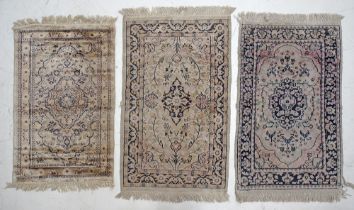 Three small handmade Persian carpets