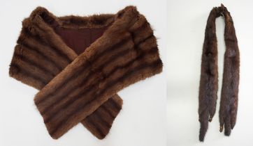 A vintage Mahogany mink fur shawl and scarf.