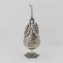 A Cypriot silver rose water bottle