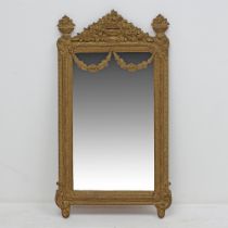 An Italian gesso and giltwood oblong mirror
