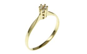 Ring 1.16g 585/- Gelbgold mit Zirkonia. Ringgroesse ca. 54