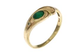 Ring 1.88g 333/- Gelbgold mit Diamant ca. 0.02 ct. und Smaragd. Ringgroesse ca. 53