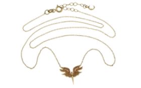 Collier 2.21g 585/- Gelbgold mit Farbsteinen. Laenge ca. 47 cm