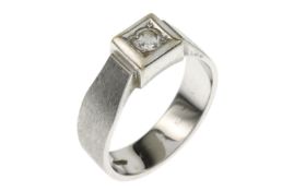 Ring 8.9g 585/- Weissgold mit Diamant ca. 0.20 ct.. Ringgroesse ca. 61