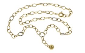 Kette 10.24g 585/- Gelbgold und Weissgold. Laenge ca. 51 cm