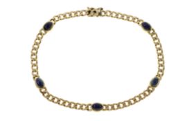 Armband 9.17g 585/- Gelbgold mit Saphiren. Laenge ca. 20 cm