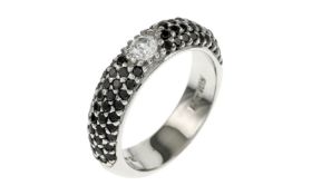 Ring 5.68g 925/- Silber mit Zirkonia in schwarz und weiss. Ringgroesse ca. 52