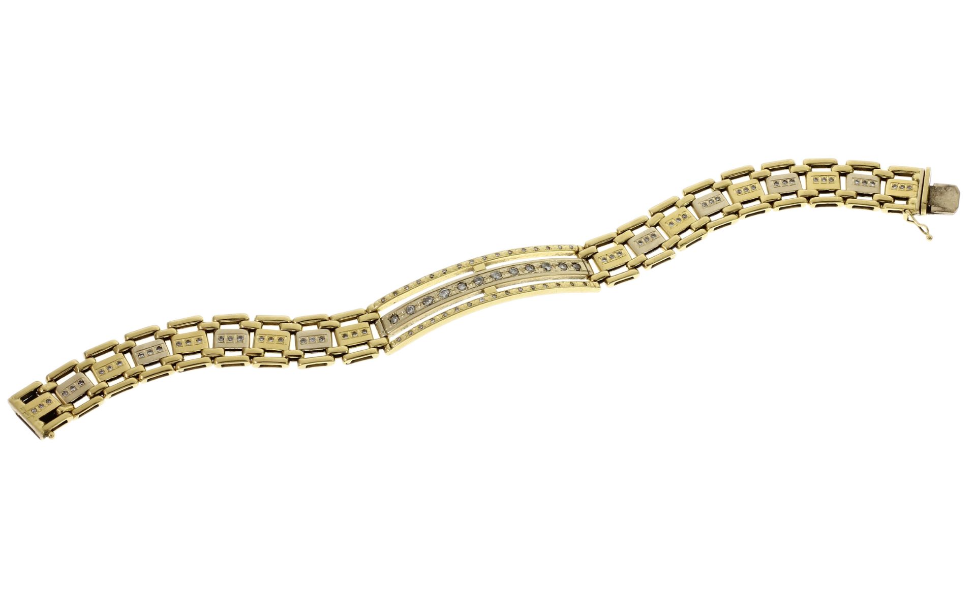 Armband 49.01g 750/- Gelbgold mit 62 Diamanten zus. ca. 0.86 ct.. Laenge ca. 22 cm