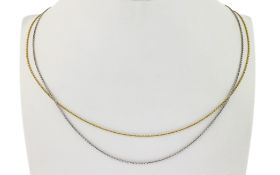 Kette 3.85g 585/- Gelbgold und Weissgold. Laenge ca. 42 cm