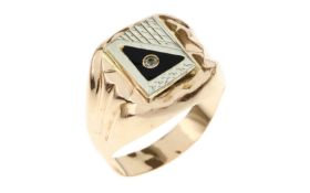 Ring 5.98g 585/- Rotgold und Weissgold mit Zirkonia. Ringgroesse ca. 63