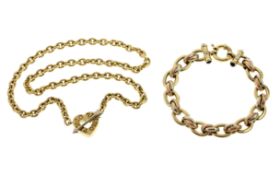 1 Armband und 1 Kette 50.63g 585/- und 750/- Gelbgold