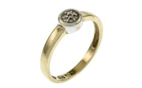 Ring 2.57g 585/- Gelbgold und Weissgold mit 7 Diamanten zus. ca. 0.07 ct.. Ringgroesse ca. 56