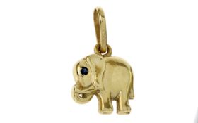 Anhaenger Elefant 2.18g 585/- Gelbgold mit Saphir