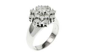 Ring 10.57g 585/- Weissgold mit 25 Diamanten zus. ca. 1.32 ct.. Ringgroesse ca. 56