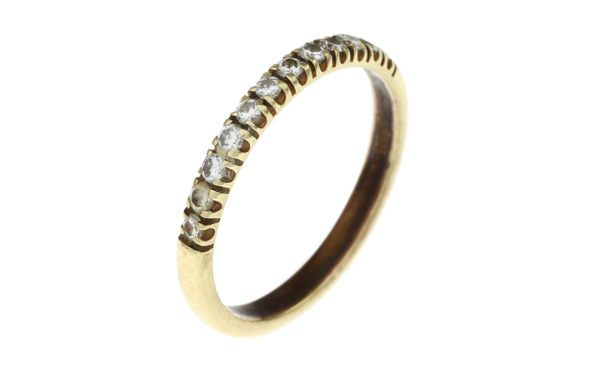 Ring 2.37g 585/- Gelbgold mit 12 Diamanten zus. ca. 0.24 ct.. Ringgroesse ca. 54