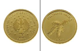 Goldmuenze 20â‚¬ Deutscher Wald Fichte 2012 3.9g 999/- Gelbgold