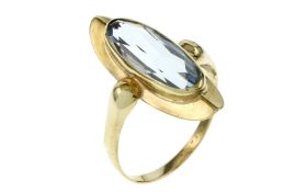 Ring 3.23g 333/- Gelbgold mit Aquamarin. Ringgroesse ca. 55