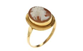 Ring 2.17g 750/- Gelbgold mit Gemme. Ringgroesse ca. 53