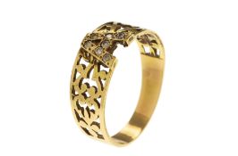 Ring 2.31g 585/- Gelbgold mit Zirkonia. Ringgroesse ca. 56