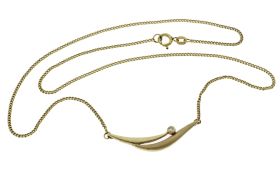 Collier 3.24g 333/- Gelbgold mit Diamant ca. 0.03 ct.. Laenge ca. 43 cm