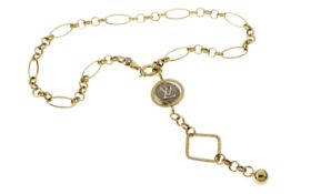 Kette 11.01g 585/- Gelbgold und Weissgold. Laenge ca. 52 cm