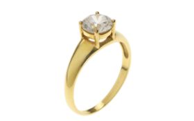 Ring 2.57g 585/- Gelbgold mit Zirkonia. Ringgroesse ca. 56