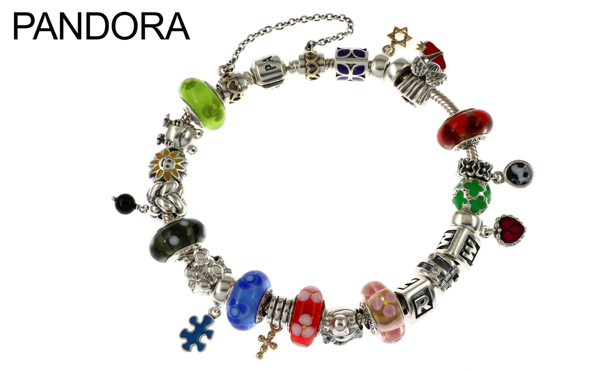 Pandora Armband 91.3g 585/- Gelbgold und 925/- Silber