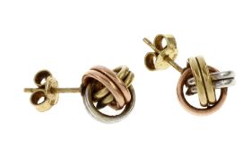 Ohrstecker 2.43g 585/- Gelbgold. Weissgold und Rotgold