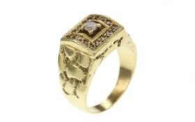 Ring 29.79g 585/- Gelbgold mit Zirkonia. Ringgroesse ca. 68