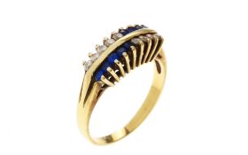 Ring 4.08g 585/- Gelbgold mit Zirkonia und Farbsteinen. Ringgroesse ca. 55