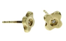 Ohrstecker 1.11g 585/- Gelbgold mit 2 Diamanten zus. ca. 0.02 ct.. ohne Ohrmuttern