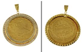 Muenzanhaenger 39.64g 585/- und 916/- Gelbgold mit Zirkonia