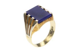 Ring 7.28g 585/- Gelbgold mit Lapislazuli. Ringgroesse ca. 61